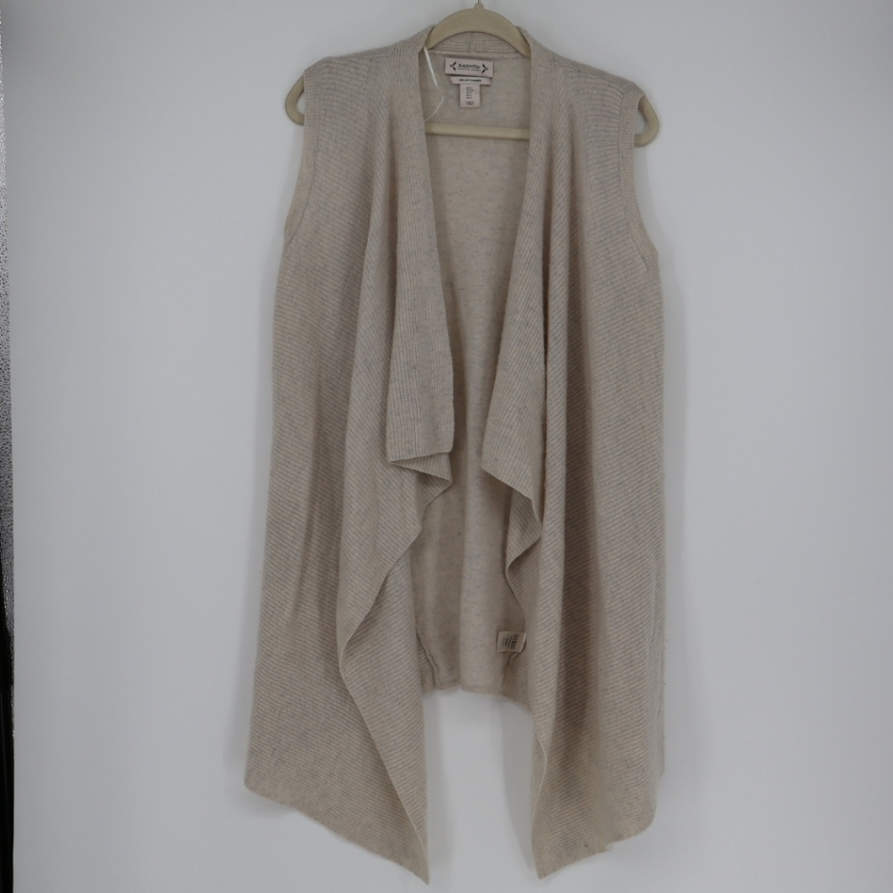 Nanette Lepore Cashmere Drape Vest S 100% 2-Ply Neutral Old Money Quiet Luxury